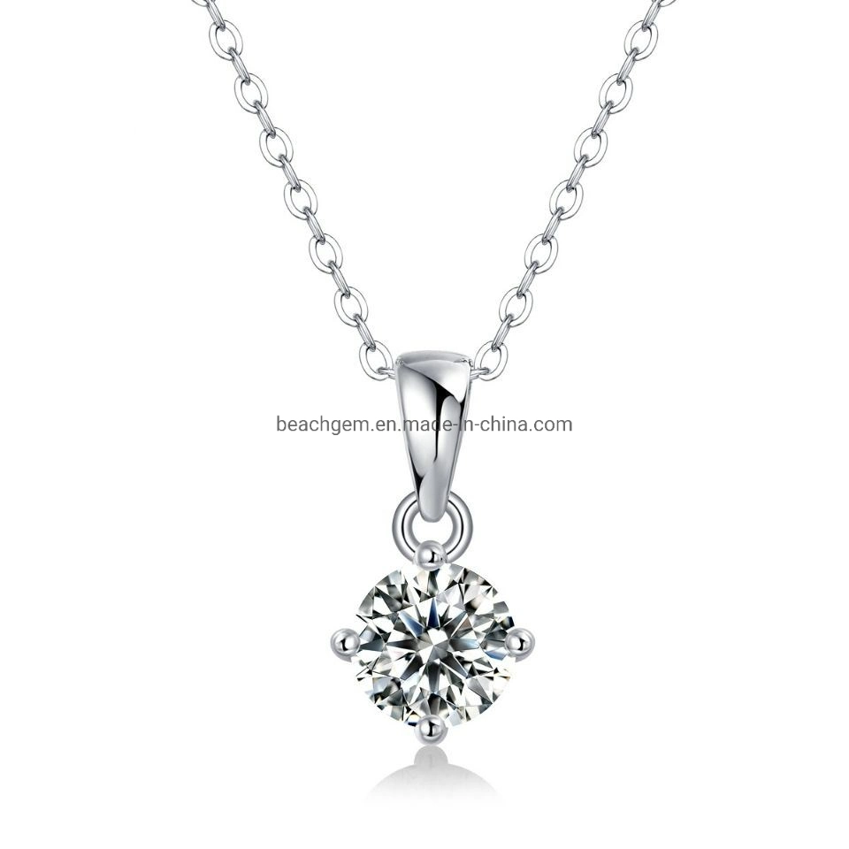 Moissanite 1carat Gemstone in Sterling Silver Jewelry Pendant P8210