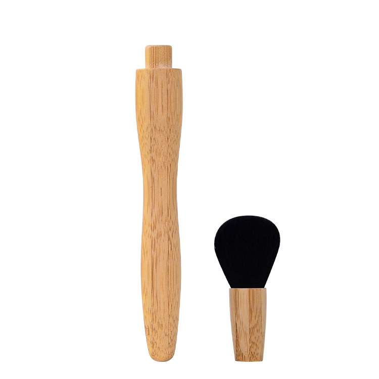 Customized Black Color Refillable Bamboo Makeup Foundation Brushes Private Label Makeup Brushes