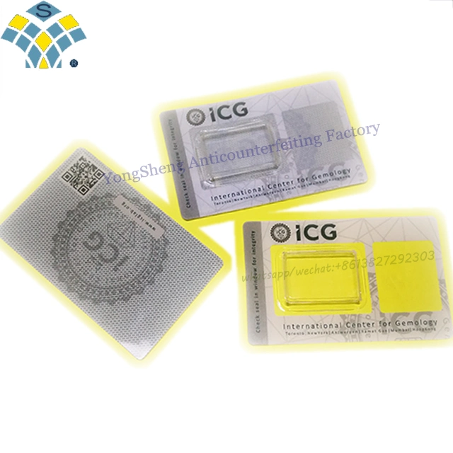 Paquete de joyas Plata Oro Coin Card Set Seguridad Void Tamper Tarjeta de embalaje PVC envase de diamante