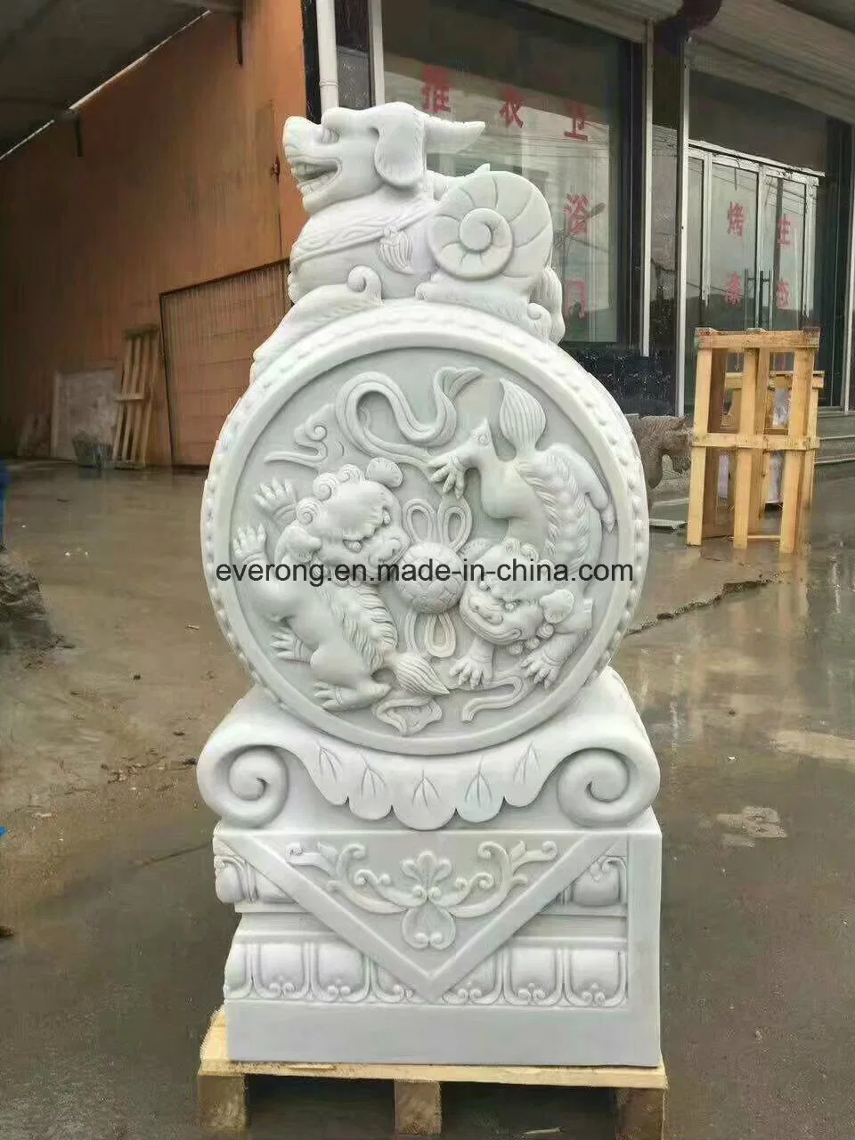 Lado de escultura em mármore branco para Decoração/Colecção de Arte