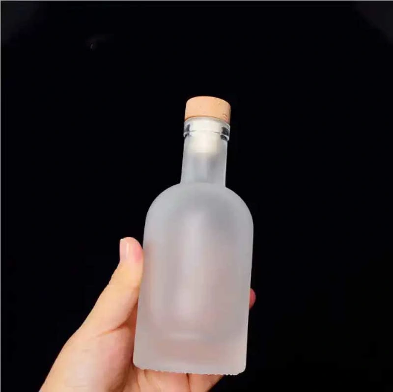 Premium Empty Cylinder Liquor Wine 750ml Frosted Glass Vodka Bottle 1000ml Wine Glass Bottle Rum Glass Bottle Round Bottle for Beverage Packing