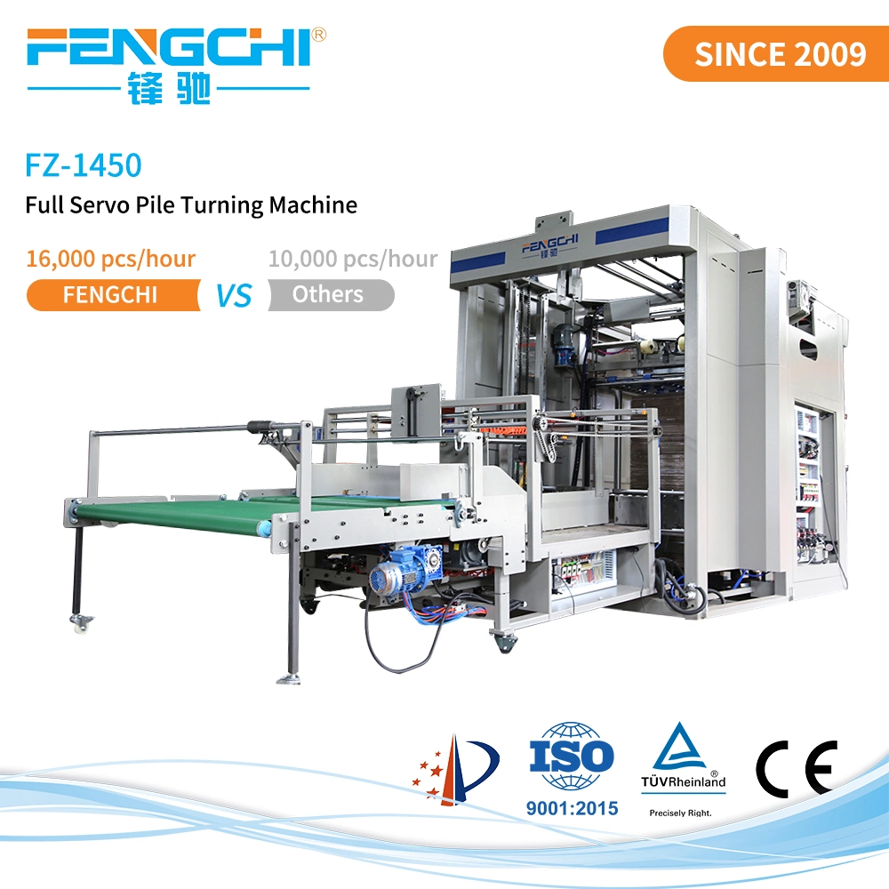 Full-Servo Industrial Corrugated Paperboard Collecting Flip Flop Turner and Stacker Machine for Printing Industry