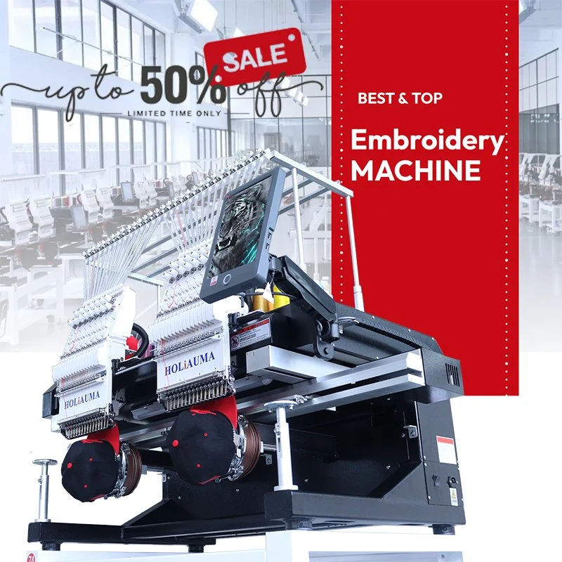 10 Years Warranty! China Supplier 2 Head Cap Flat Computerized Embroidery Machine Price Similar to Tajima Embroidery Machine