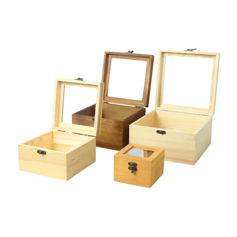 Custom Shape Wooden Storage Box Wooden Flip Cover Cosmetic Jewelry Watch Storage Box Luxury Small Gift Crafts Packaging Boxes