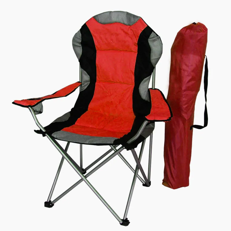 High Back Outdoor Padded Folding Beach Fishing Chair Camping Chair