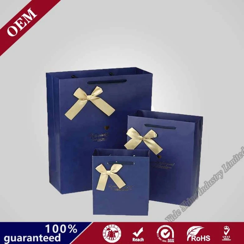 Wholesale Custom Logo Printed Gift Shopping Bag Christmas Gift with Handles