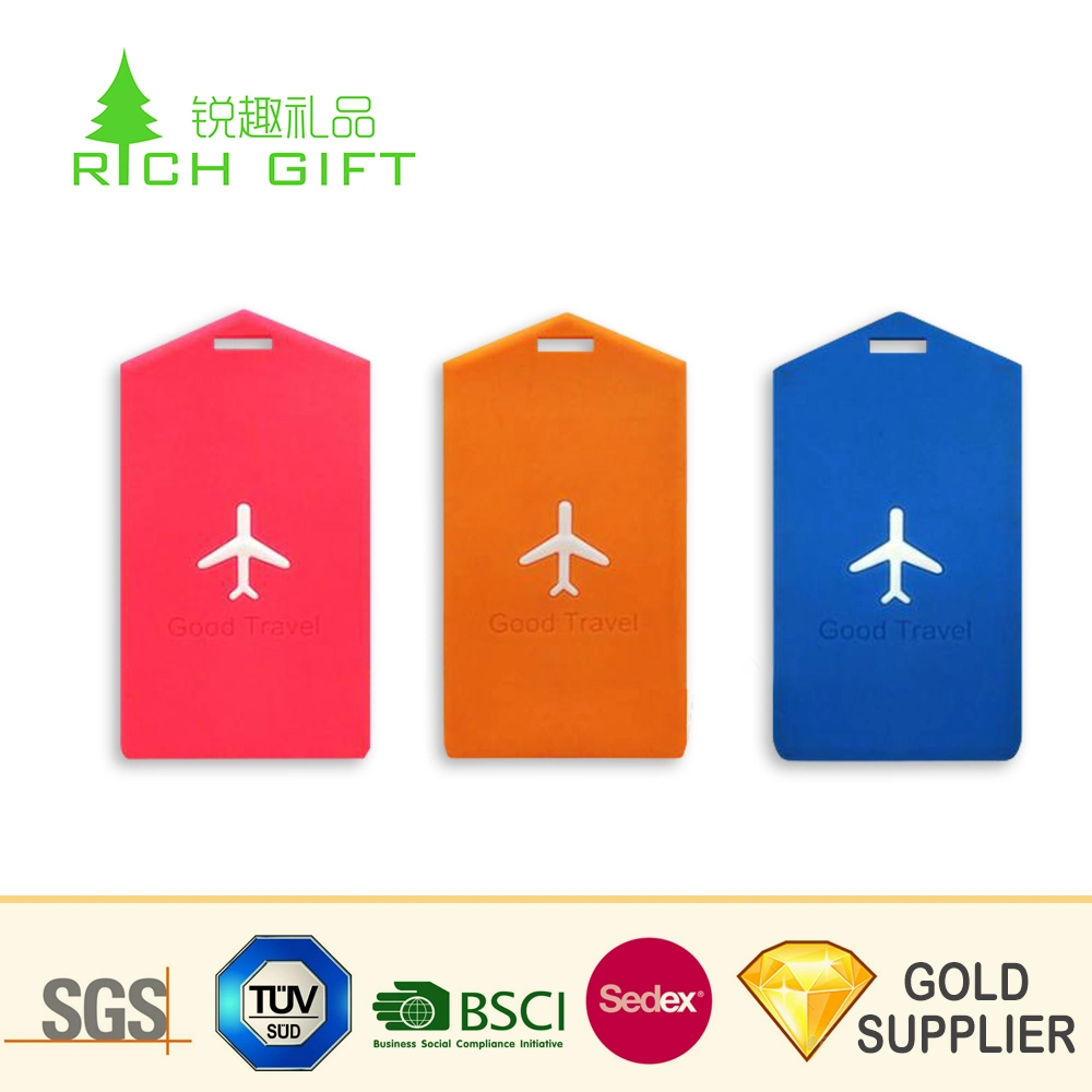 Free Samples High quality/High cost performance  Custom Logo Printed Blank Rubber ID Label Soft PVC Travel Luggage Tag