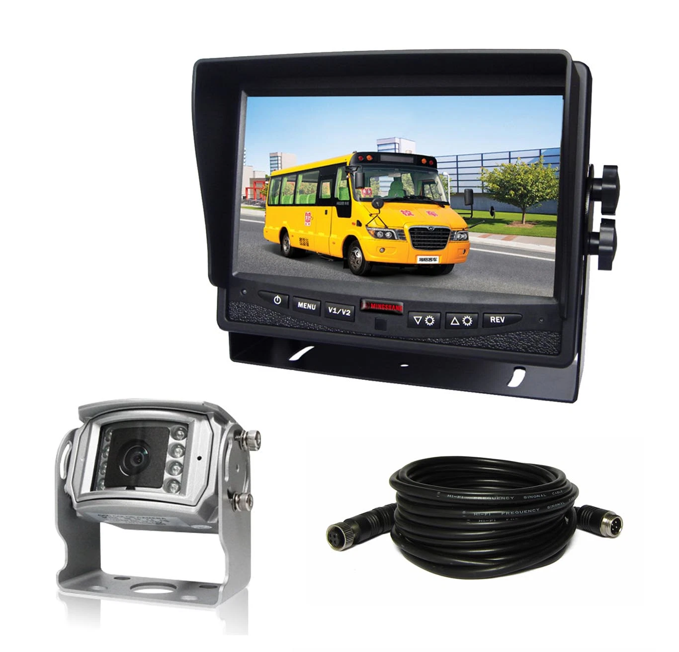 HD 7inch Rearview Backup Car LCD Monitor for Buses Trucks Tractors