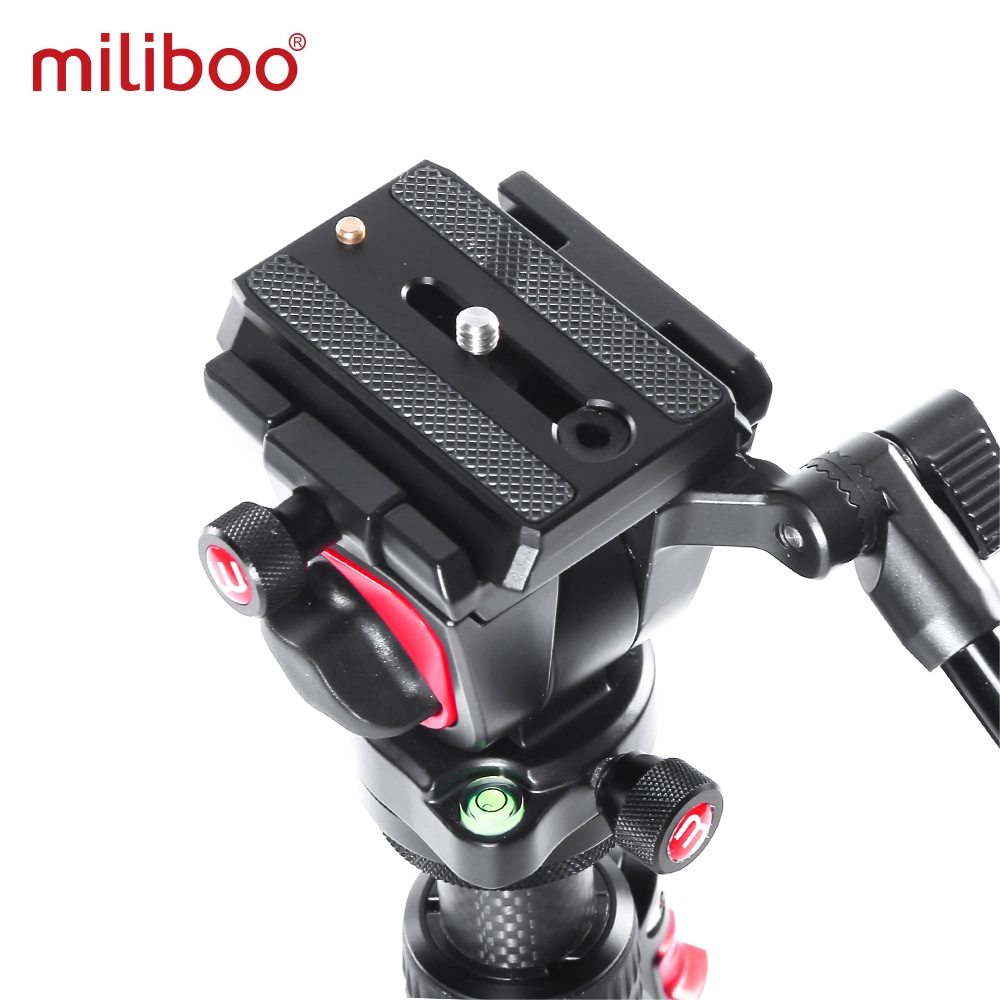 Miliboo Mufb Cámara portátil profesional de carbono trípode de vídeo con sistema hidráulico Soporte para trípode