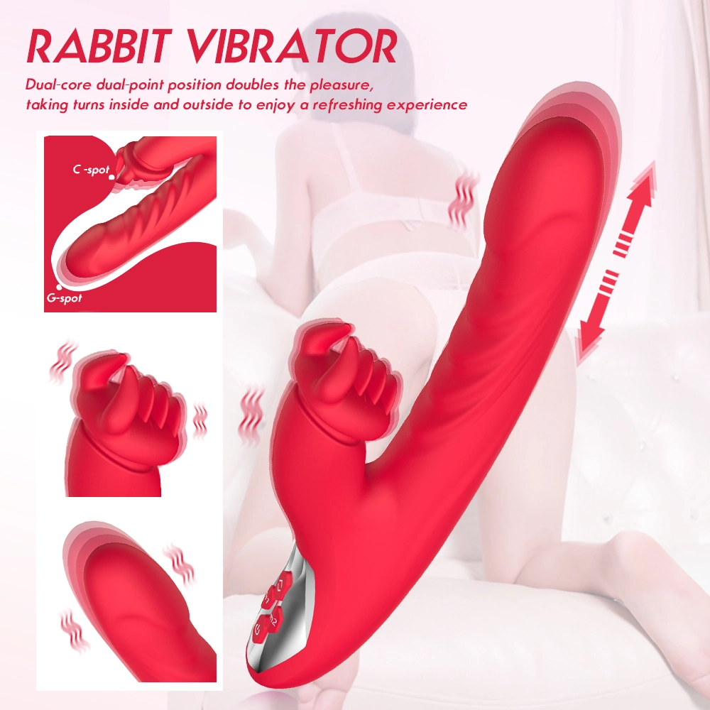 Vibrador de doble cabezal de silicona para mujeres juguetes sexuales Wand Masajeador de productos para adultos