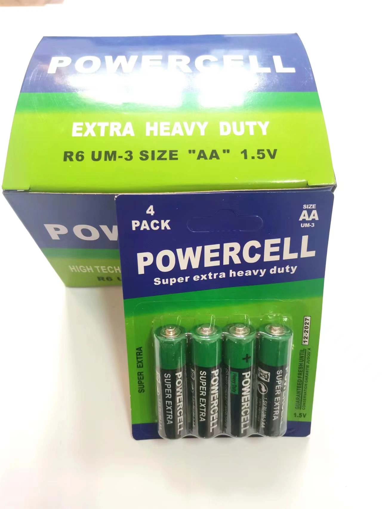 Pilha seca de zinco-carbono de saída de fábrica, 1,5 V R6 um-3 Para a bateria da ferramenta eletrónica/de alimentação do consumidor