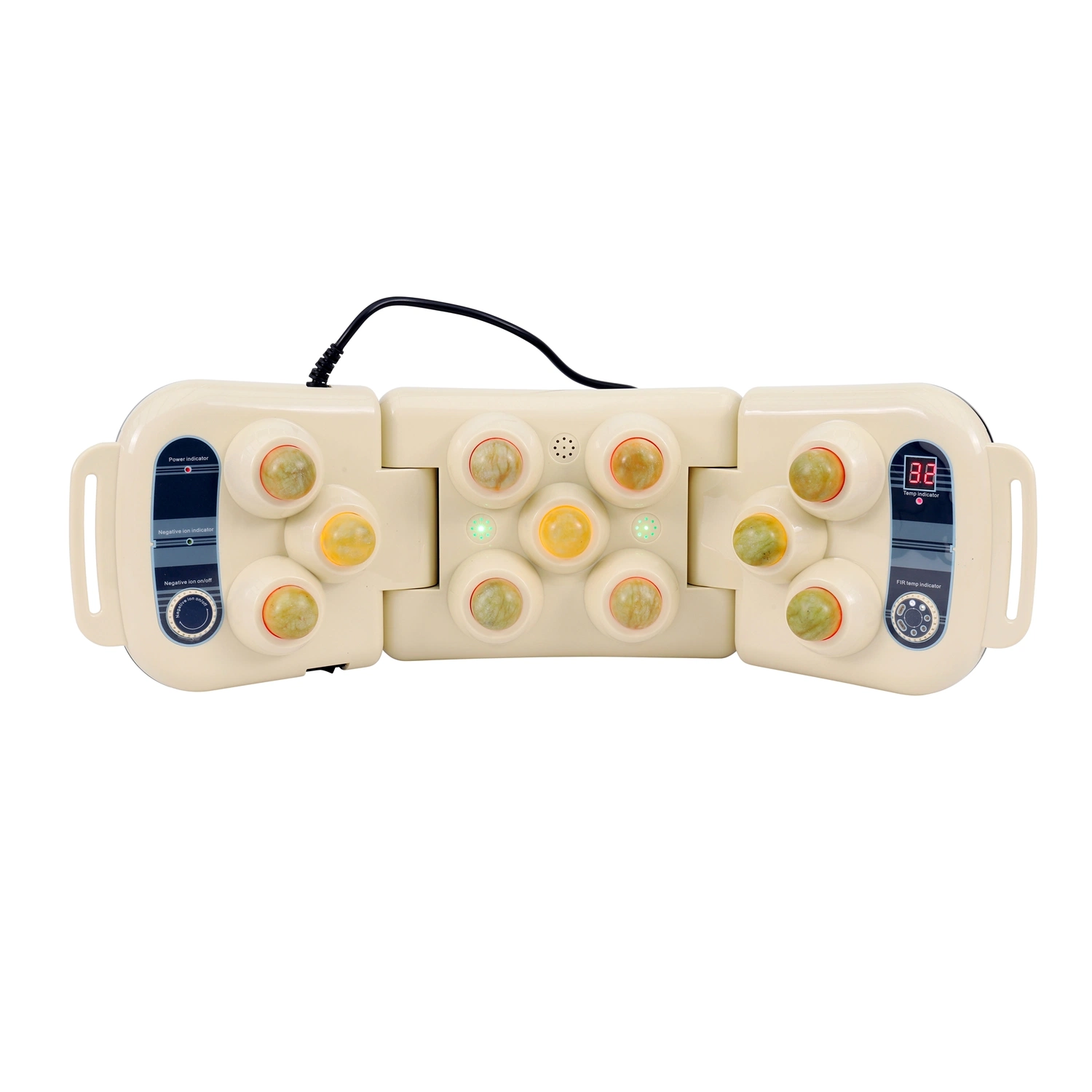 Warm Jade Roller Massager Far Infrared Hot Stone Massage Relieve Back Pain