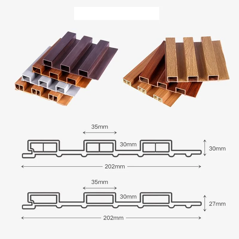 Interior Plastic Wooden Composite Covering Board Decorativo 3D Fluted Cladding WPC Board