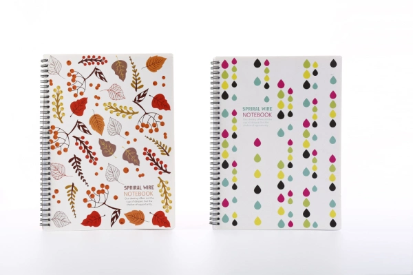 Office Supply Hard Paper Cover Spiral Notebook