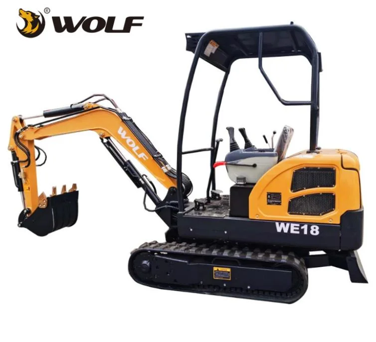 China Hersteller Wolf We18 Hydraulic 1,8ton mit CE / EPA Approved Crawler Klein/Mini Bagger/Digger Preis für Bau/Farm/Garten