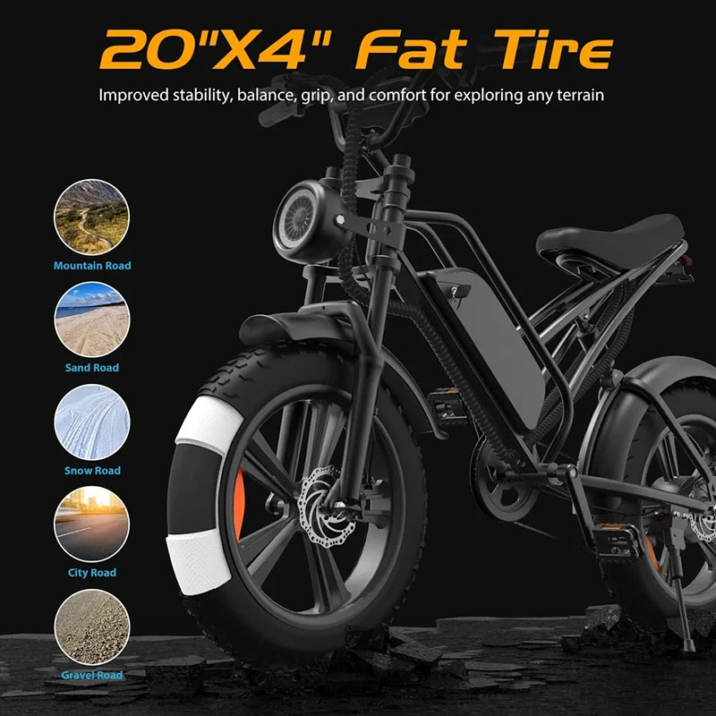 Nouvelle trottinette électrique tout-terrain Ouxi H9 à pneus larges. Vélo électrique Ouxi V8 pour adultes, moto abordable.