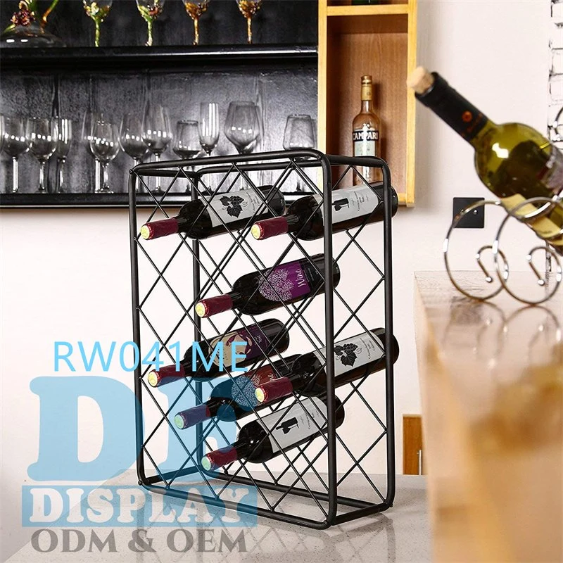 Metal Tabletop 24-Bottle Rectangular Wine Bottle Display Rack Wine Bottle Holder Wine Display Stand Wine Rack