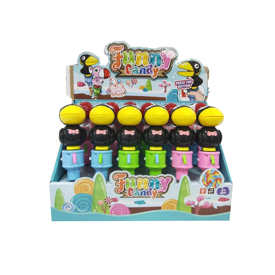 Our Factory Specializes in The Production of Puzzle-Packed Candy Fun Quality Toy Candy-Packed Musical Toucan (12PCS single price)
