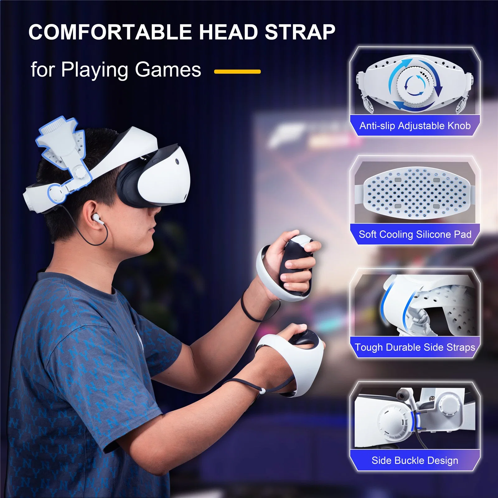 Devaso Adjustable Head Strap for PS Vr2 Vr Headset Replacement Headband