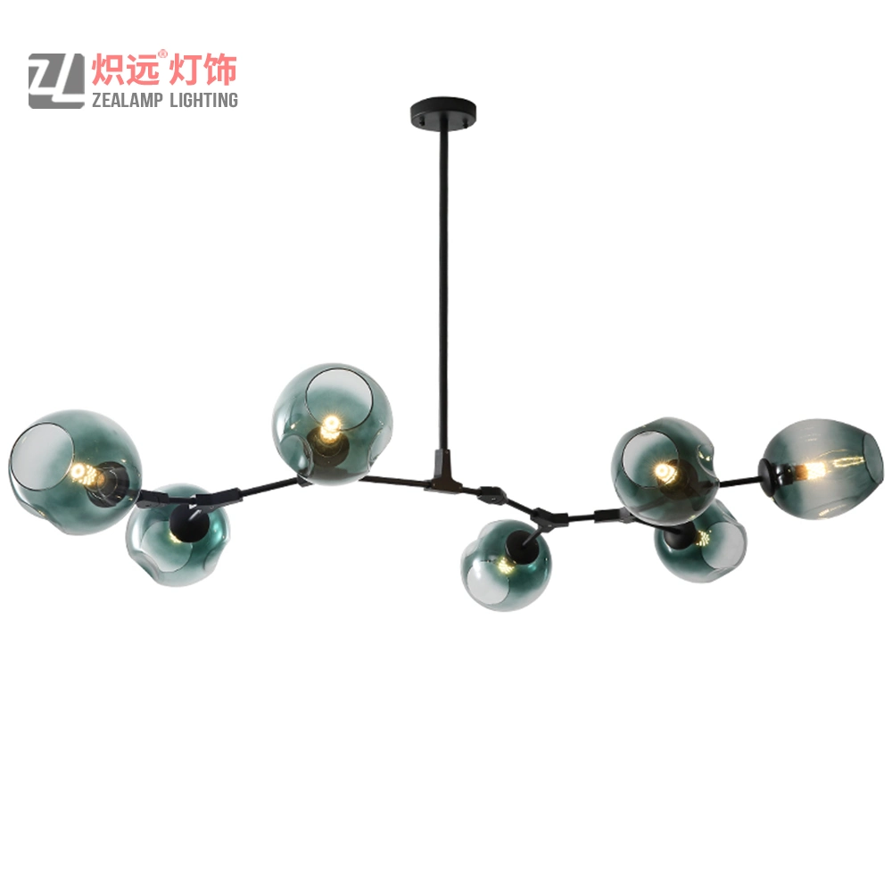 Modern Metal Hanging Light Hotel Lighting Glass Pendant Lamp