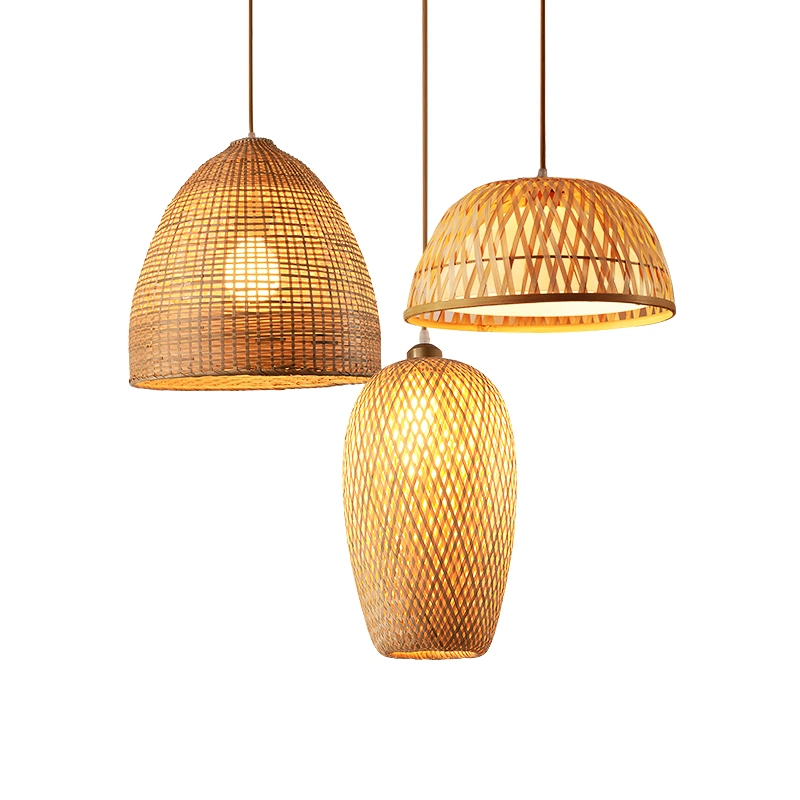 Wicker Basket Pendant Lights Kitchen Dining Room Sitting Room Decor (WH-WP-18)