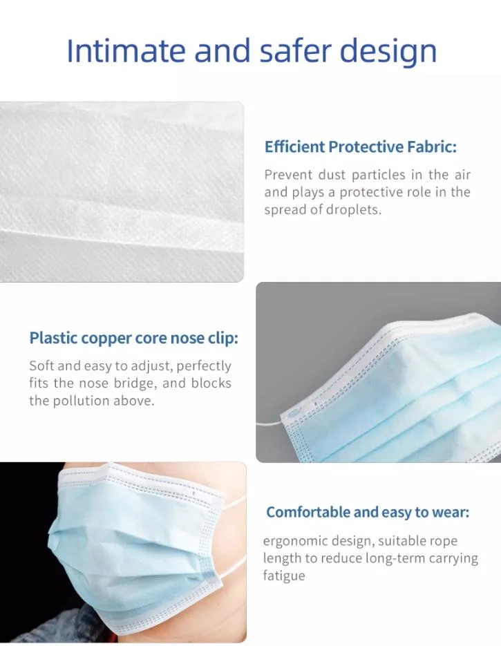 Non Woven Medical Face Disposable Protective Mask for Dental Use