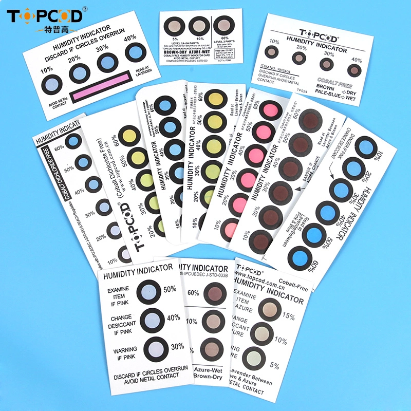 6 Dots Standard Speed Controlled Cobalt Dichloride Free Humidity Sensitive Indicator Card Blue to Pink