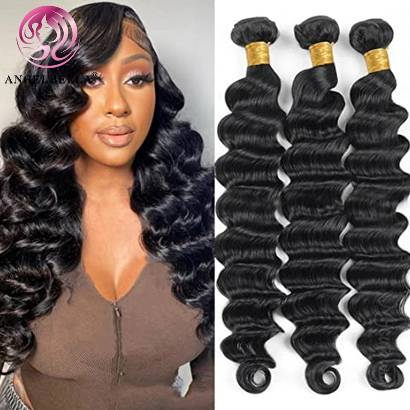 Angelbella Top Grade Hair Bundles Deep Wave Funmi Remy Hair Weaving Weft