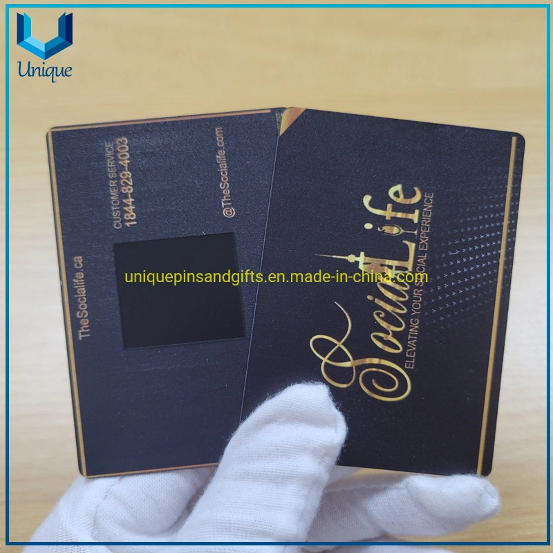 Luxury Stainless Steel Membership Black Card with Evelope Packing, Custom Design Qr Code /NFC Metal Business Card in Factory Price