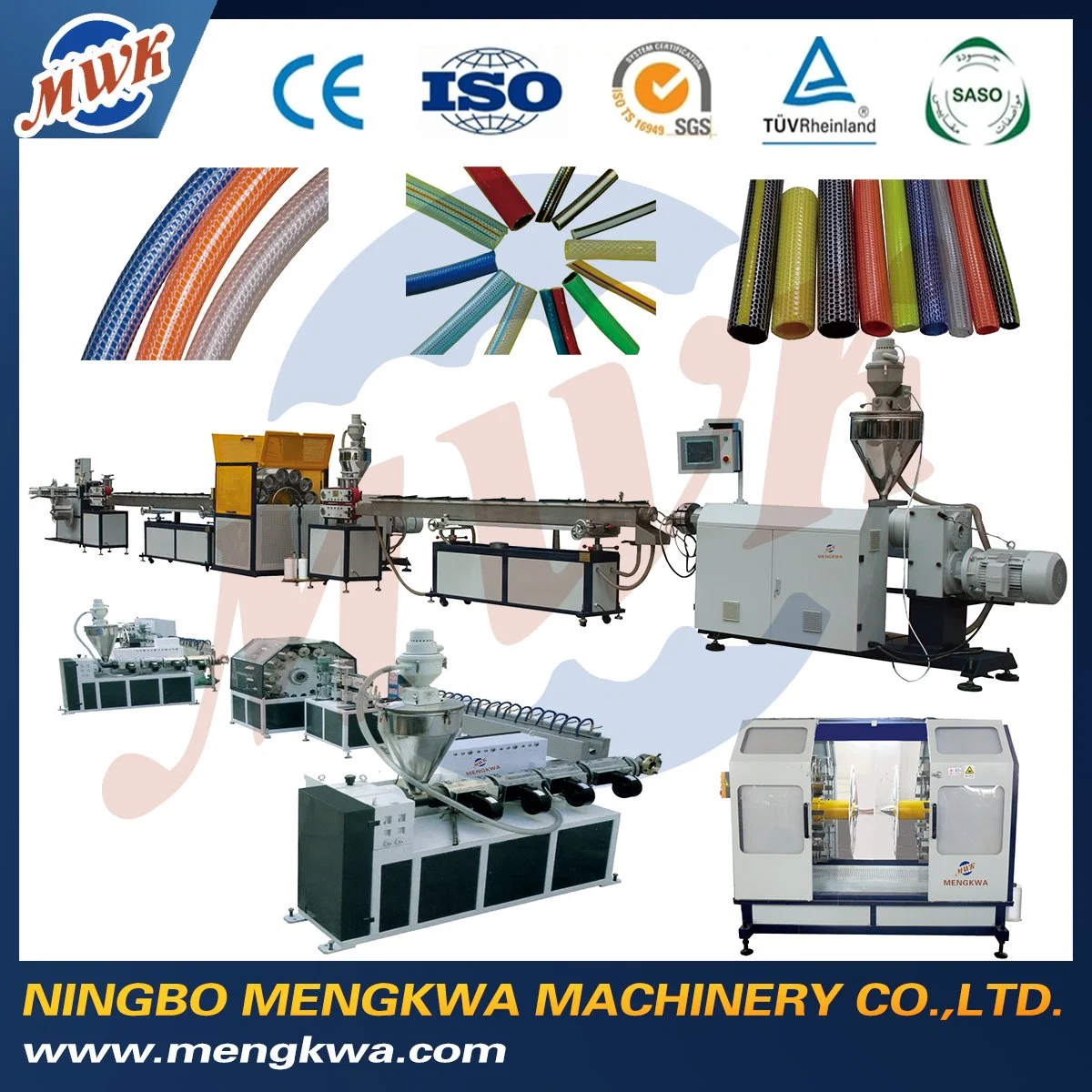 Plastic Soft PVC Garden Fiber Braided Reinforced Pipe Flexible Hose/Corrugated Pipe/Tube Extrusion Making Machine