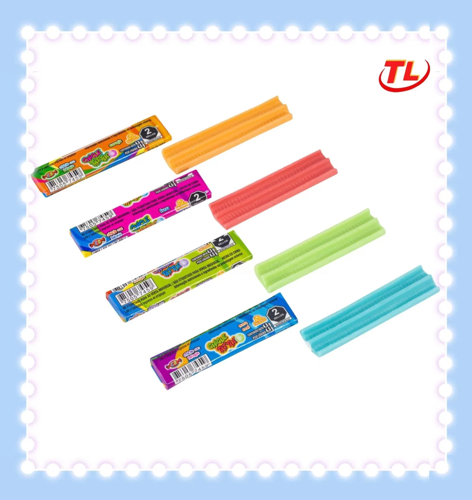 Sweet Colorful Chewing Candy Tattoo Bubble Gum for Adults or Kids