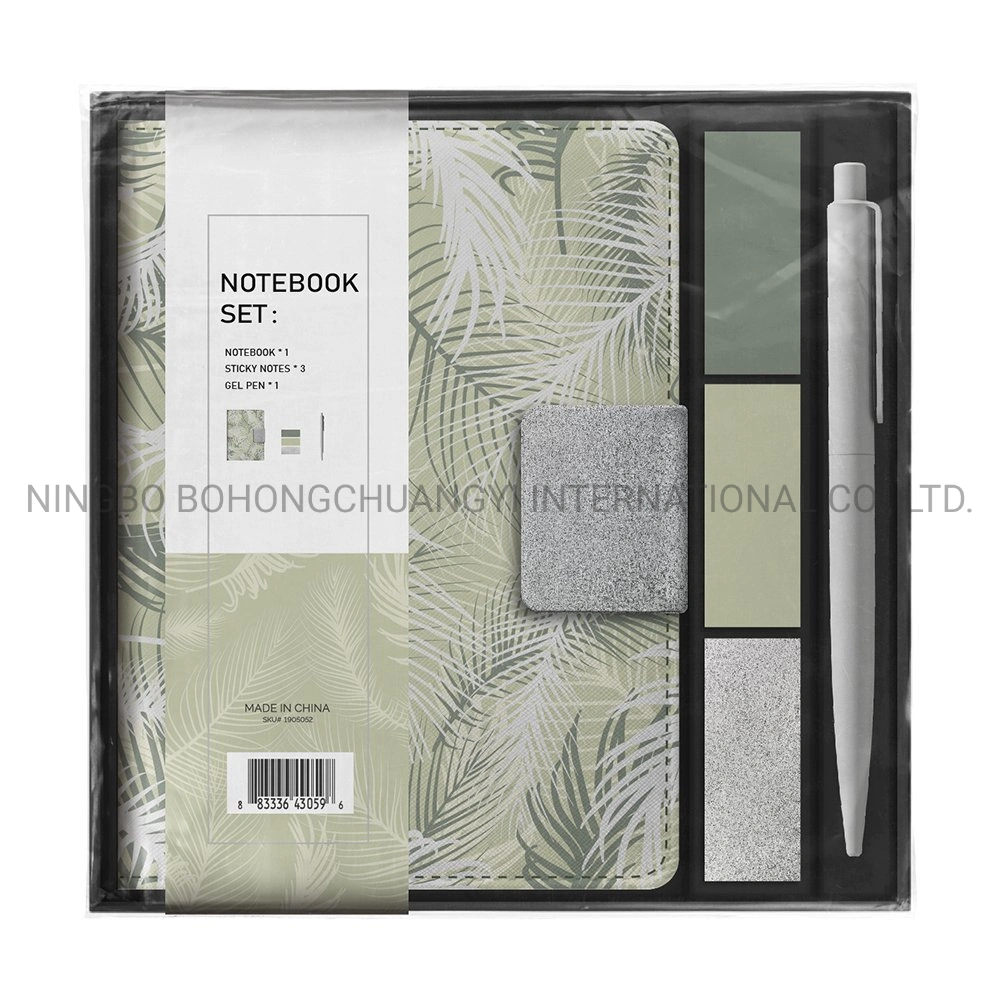 New Custom Promotional Gift Palm Leaves Style Journal Notebook Set