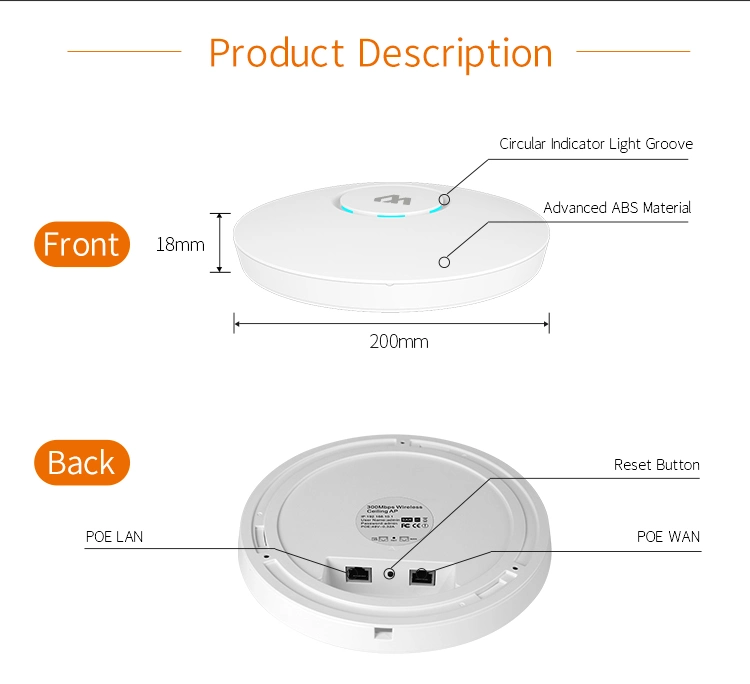 A 2,4 Ghz, 300Mbps mejor techo inalámbrico AP CF-E320n de V2 de largo alcance el punto de acceso (hotspot) para WiFi