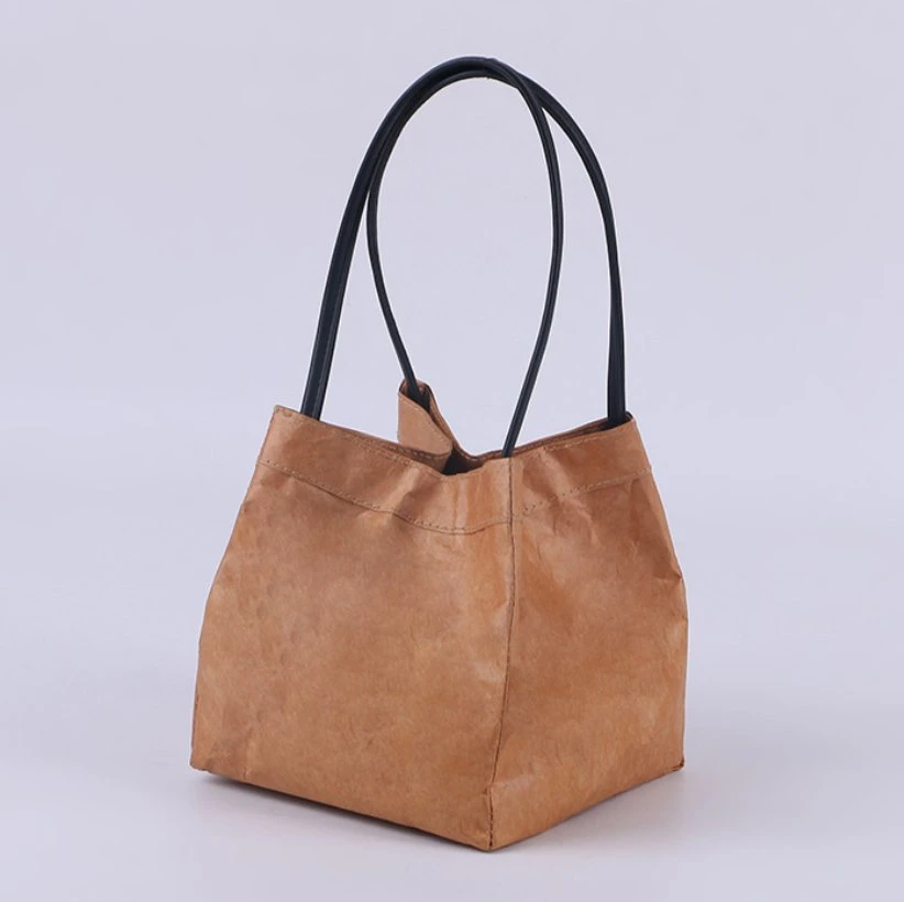 Wholesale Custom DuPont Design Tyvek Brown Kraft Paper Bag Waterproof Insulated Lunch Cooler Pouch