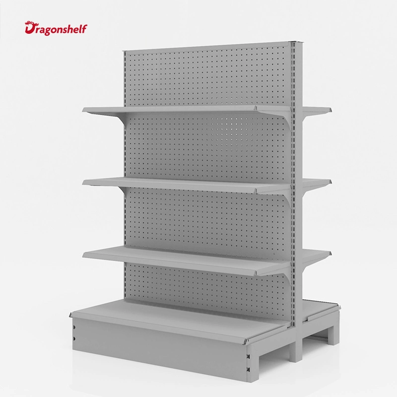 Factory Outlet Double-Sided Supermarket Shelves Gray Display Convenience Store Supermarket Shelf