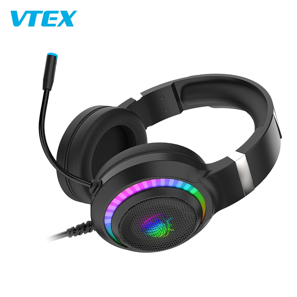 Equipo nuevo jugador de la reducción de ruido auricular USB Studio iluminación RGB Gaming Headset auriculares.