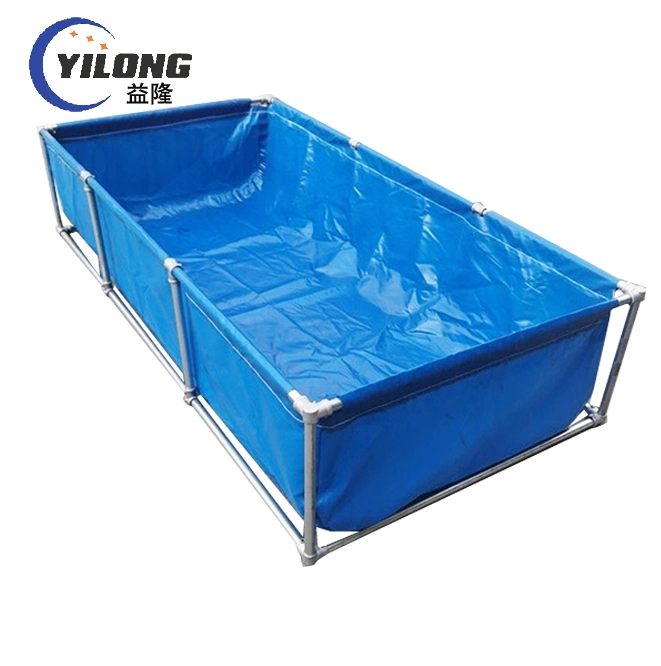 Fish Breeding Customized Steel Frame PVC Reinforced Portable Rectangle Water Tank Tarpaulin