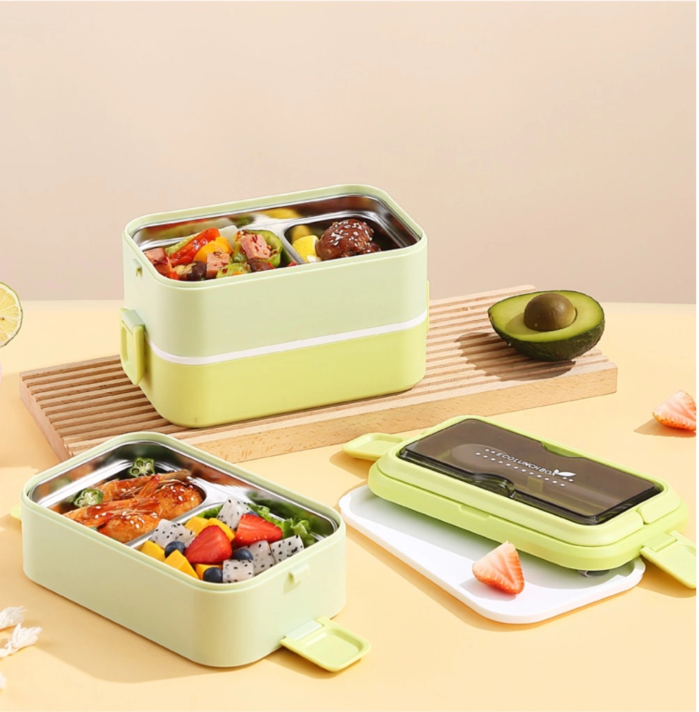 Custom Portable Handle Lunch Box Kids Steel 2 3 Layer Compartment Lunch Box