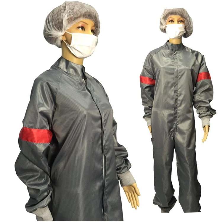 Cleanroom Workshop Workers Dust Free Polyester Anti-Static Safety Protective Clothing