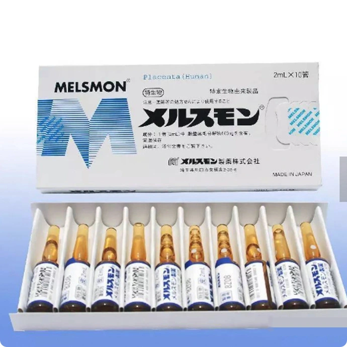 Inyección de alta calidad Anti Envejecimiento placenta humana Inyección de melsmon 50AMP Melsmon Platinum Liquid Melsmon fue reparado por inyección enzimática