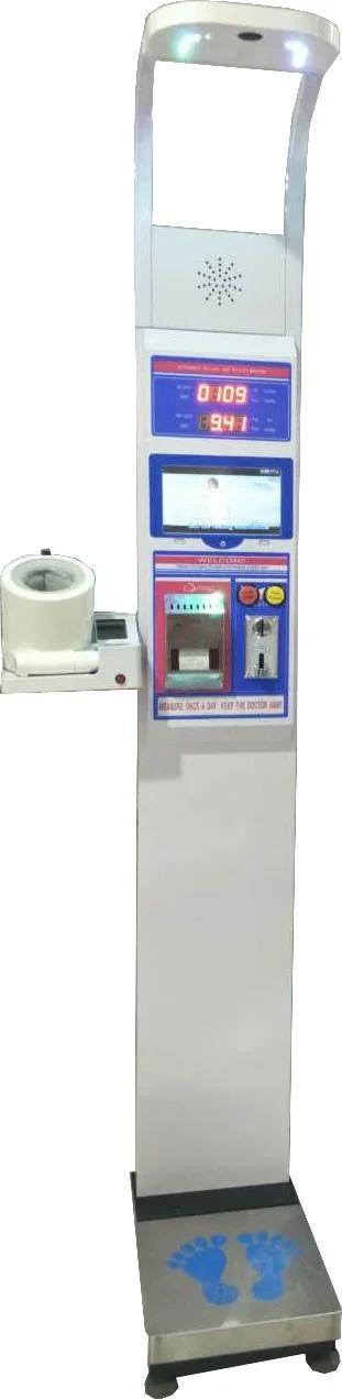 Digital Coin Operated Height Weight Blood Pressure and Heart Rate Measuring Machine