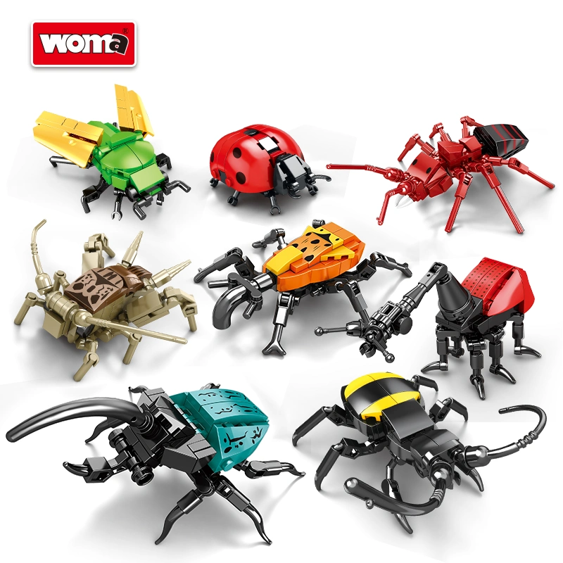 Woma Toys Own Brand C0632 Student Moc Child 2023 DIY Creative Insects Collection Theme Brick Small Mini Insect Building Blocks Intellectual Educational Toys