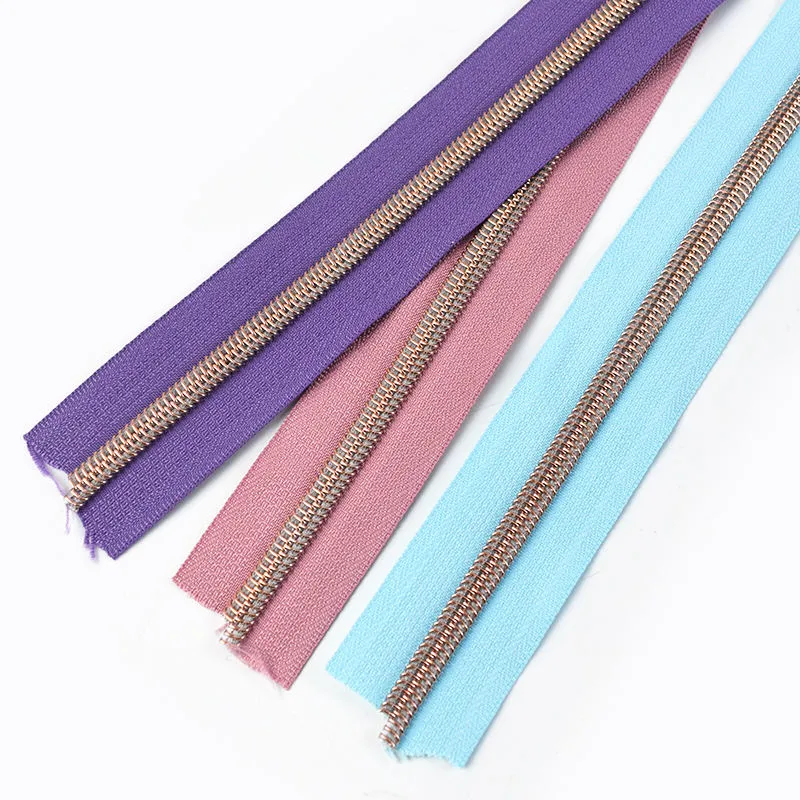Custom 3# Accesorios de ropa cremallera de nylon para ropa Multi-Color Open-End Zipper invisible