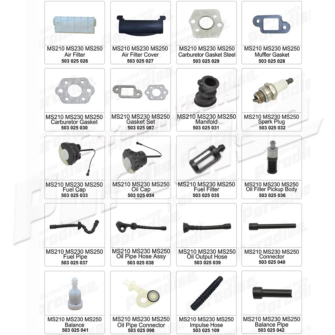 Ferramenta de jardim Worm motosserra para MS210 MS230 MS250 Peças Motosserras