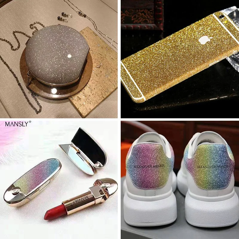 PVC/TPU Glitter Shiny Leather Fabric for Shoes