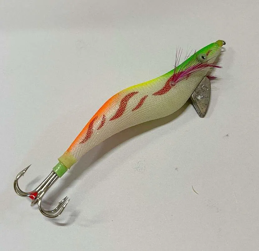 Squid Jig Fishing Shrimp Luminous Wooden Bait Hook Fishing Lure