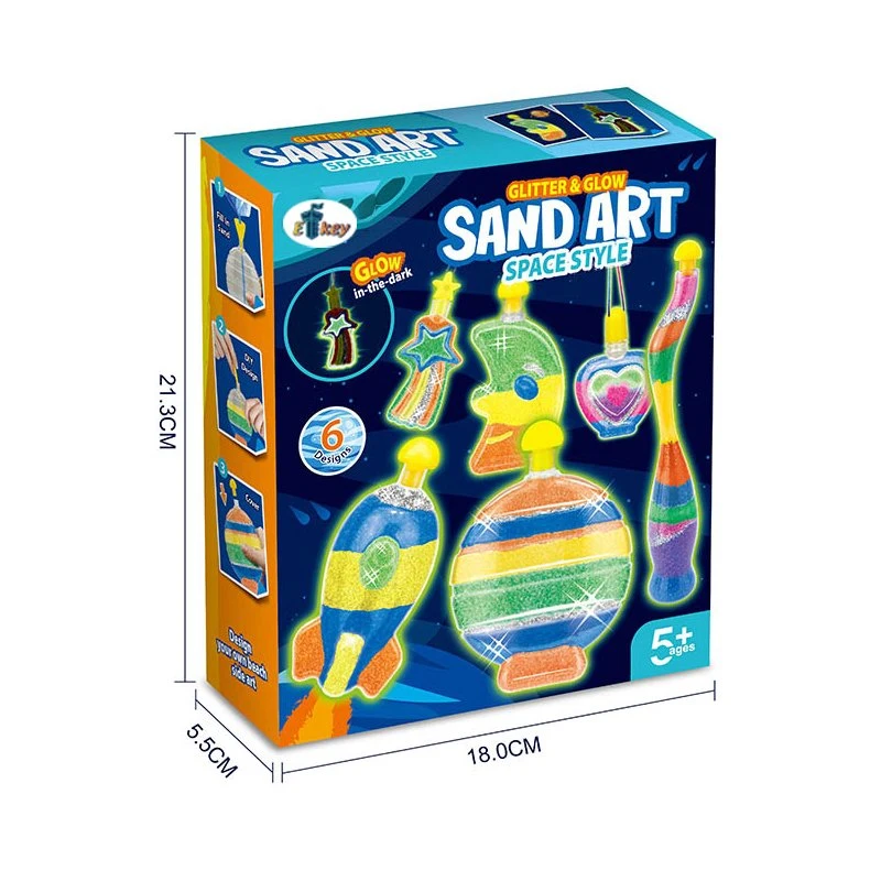 2023 DIY Kinder Pre-School Erstellen Sie Ihre eigenen Design Sand Art Spielzeug Aktivität Kit Flaschen Verschiedene Arten Stil Pädagogisches Spielzeug