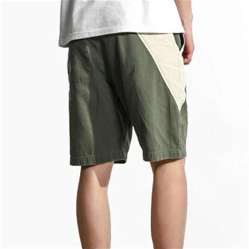 Men Splicing Pocket Shorts Capri Cargo Shorts