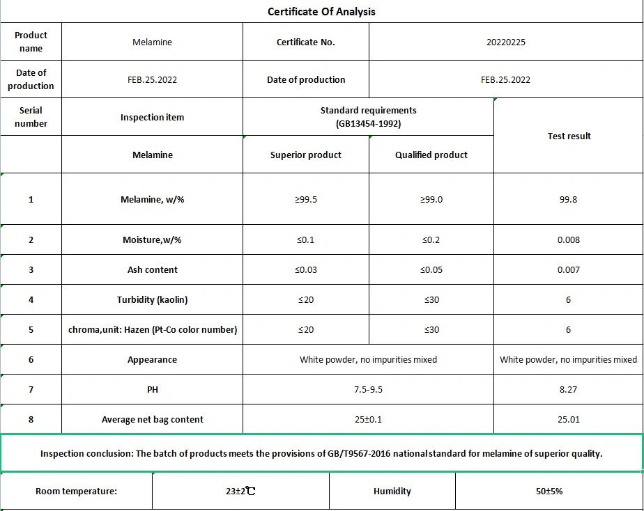 99.8% Melamine Powder for Paper, Paperboard, and Industrial Coating Superior Grade