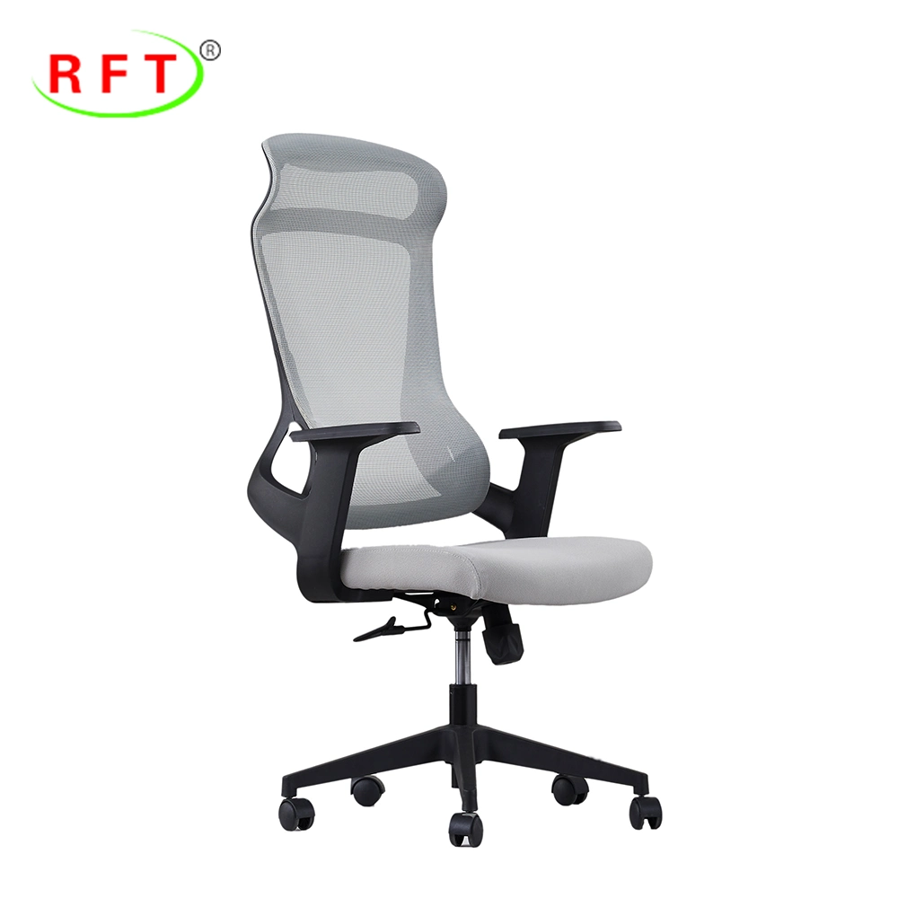 Commerce de gros de bonne qualité pivotant en nylon gris Meubles commerciaux chaise de bureau